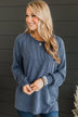 Pleased To Meet You Knit Top- Navy
