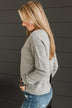 With All My Heart Knit Sweater- Heather Grey