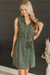Feeling Confident Floral Dress- Hunter Green