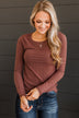 Love You Forever Knit Top- Reddish Brown