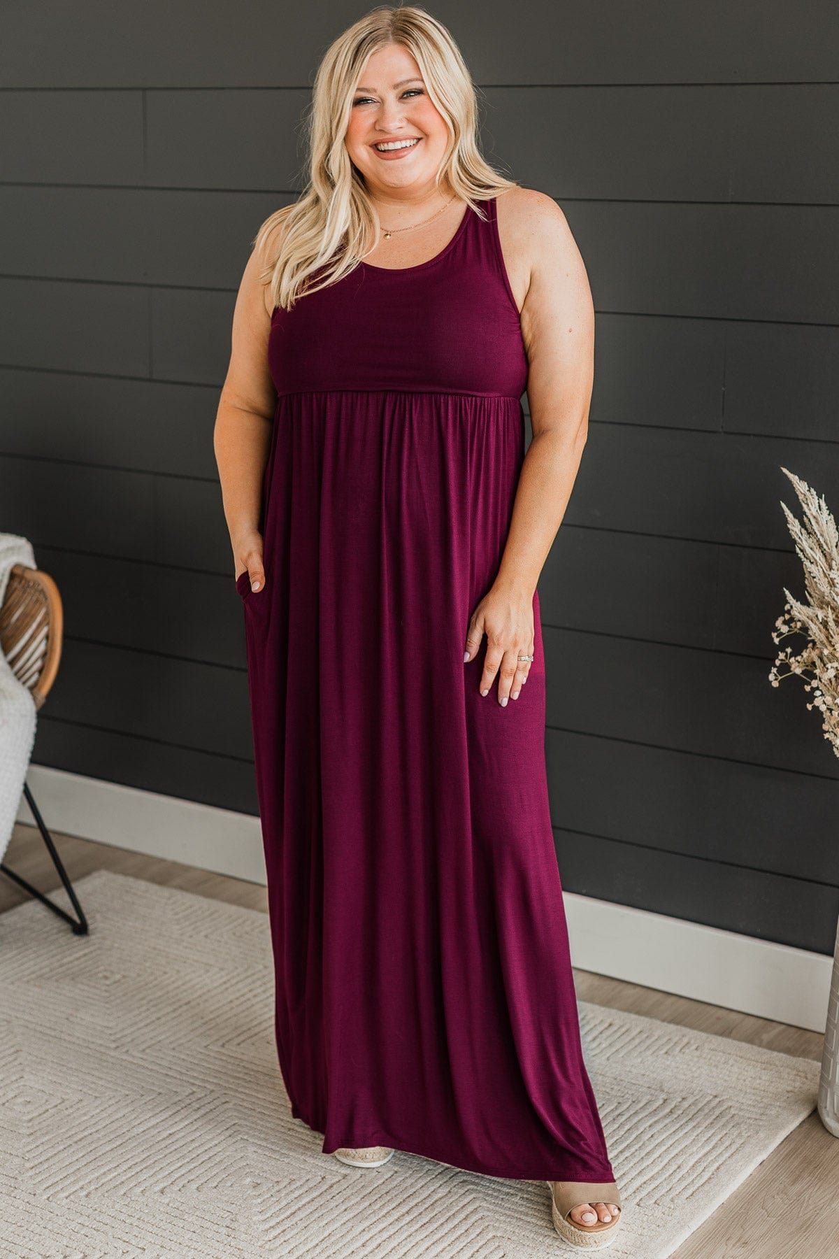 Undeniable Charm Knit Maxi Dress- Burgundy Undeniable Charm Knit Maxi Dress- Burgundy