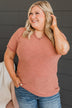 Word Around Town Knit Top- Dark Peach