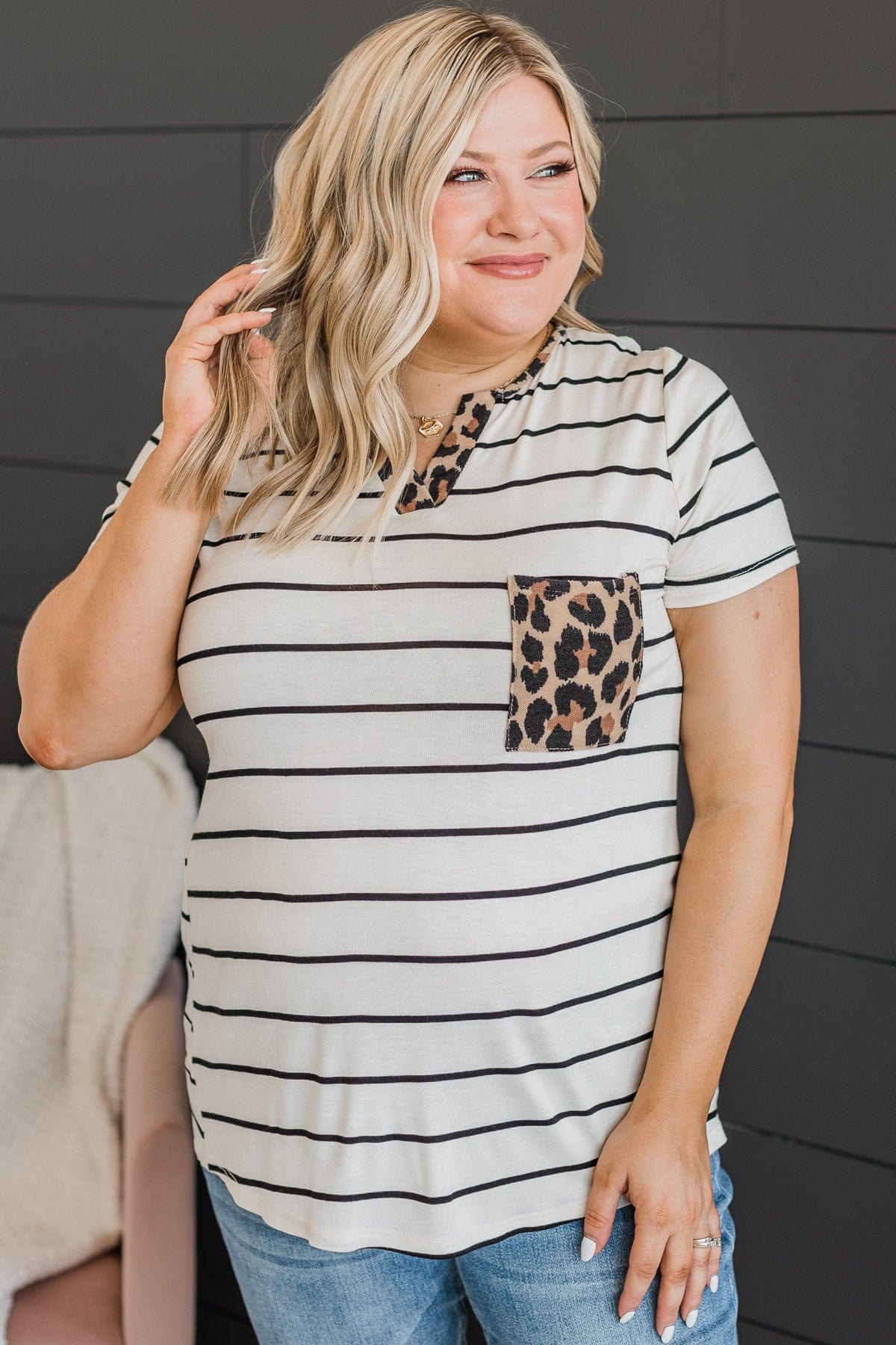 Cut To The Chase Striped Top- Ivory