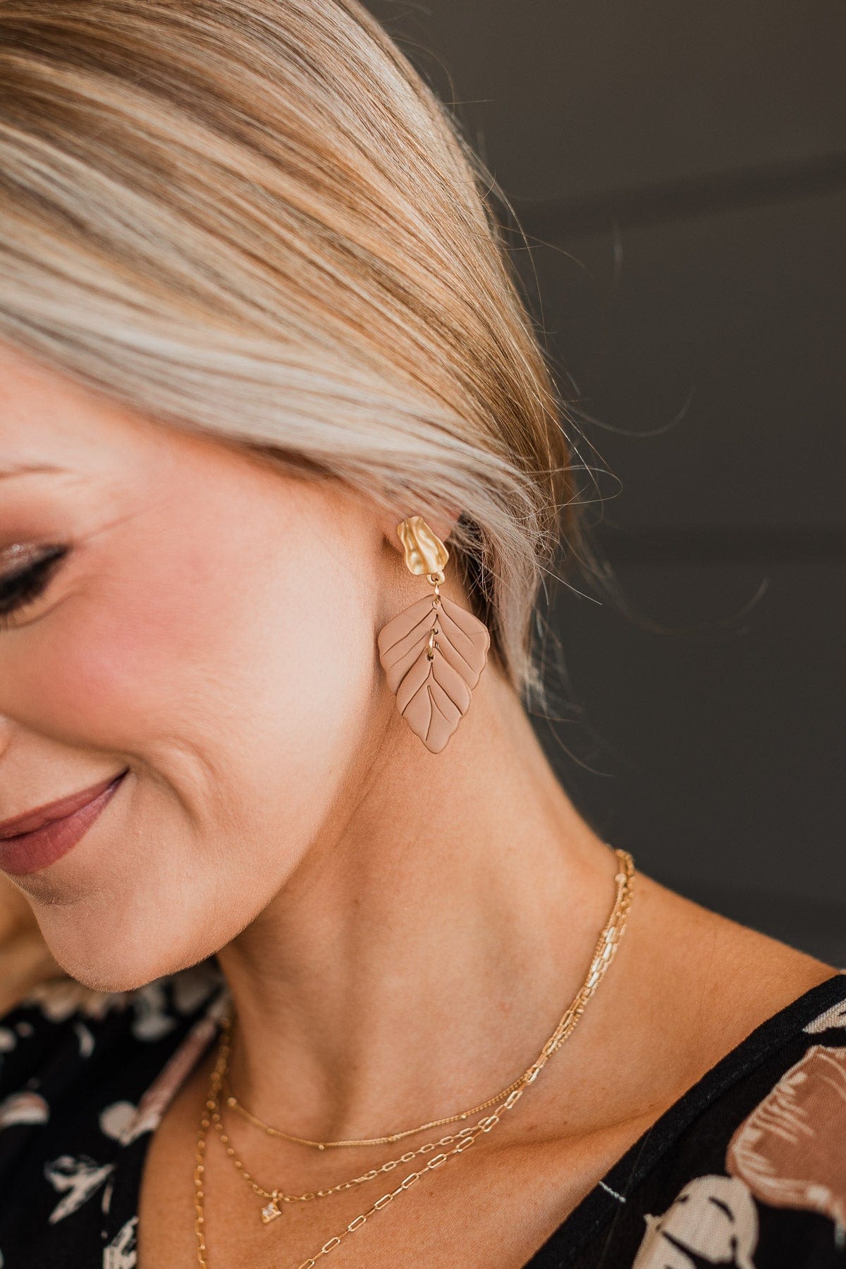 Changing With The Leaves Earrings- Brown