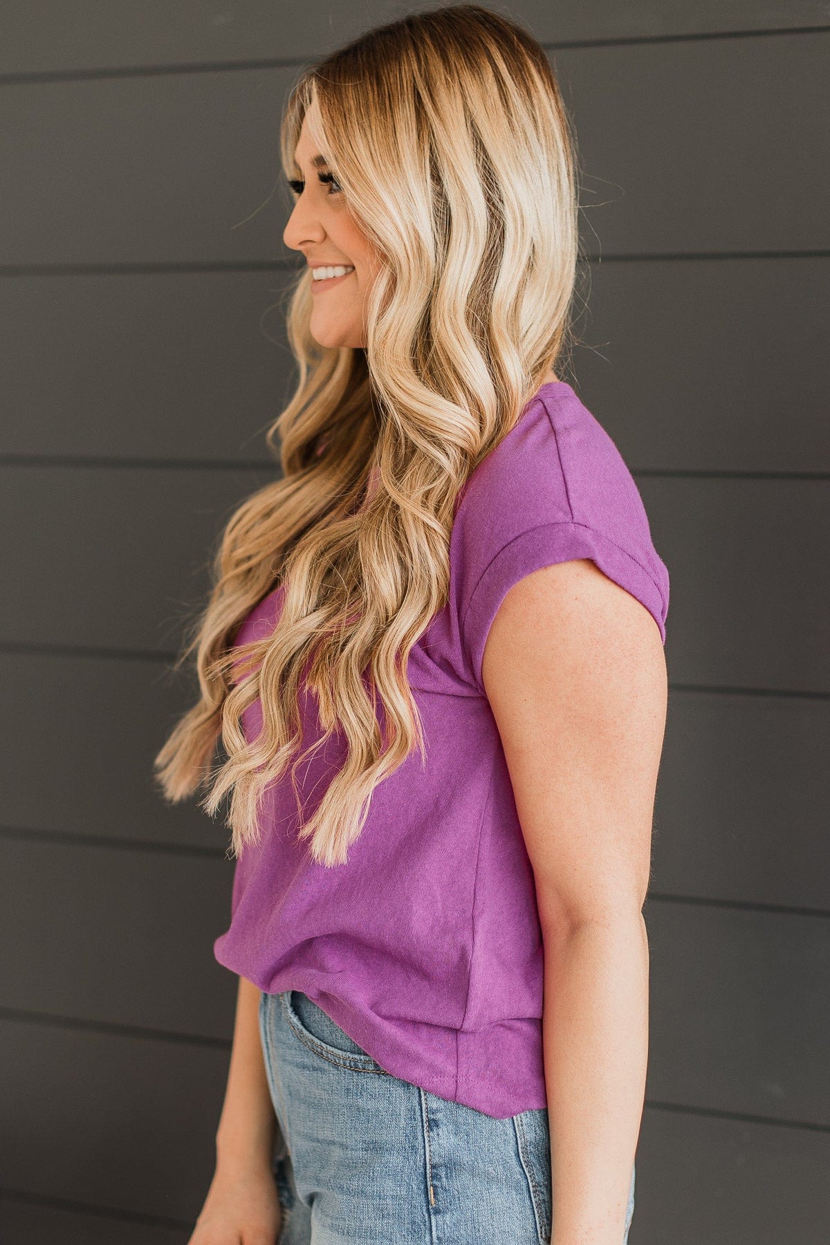 Forever Bliss Knit Top- Dark Orchid