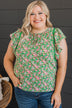 Keen On You Floral Blouse- Green & Pink