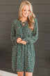 Wonderful Weekend Floral Dress- Hunter Green