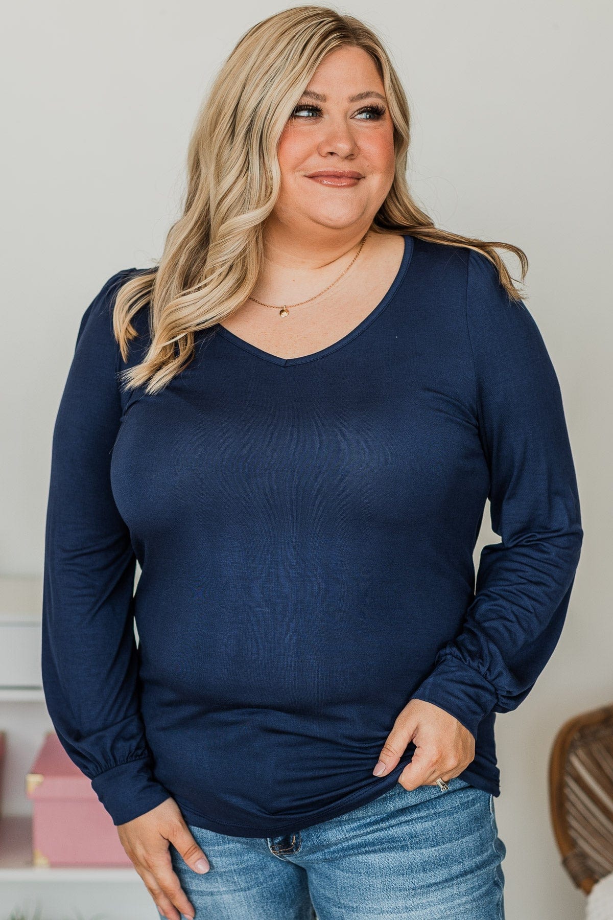 Fresh Perspective Knit Top- Navy