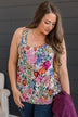 Bloom With Style Floral Tank Top- Cream