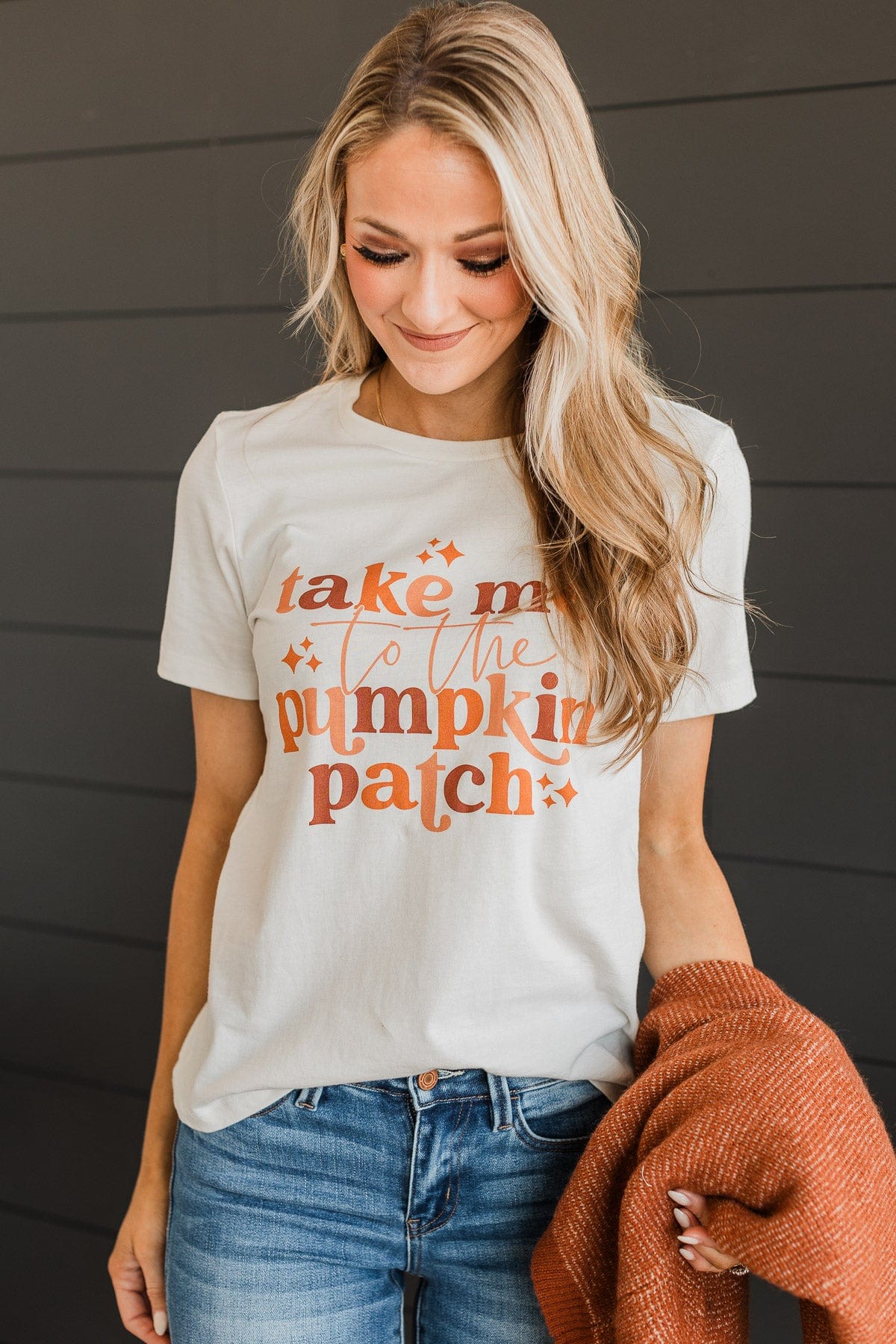 "Take Me To The Pumpkin Patch" Graphic Tee- Ivory