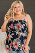 Awaken My Love Floral Tank Top- Navy