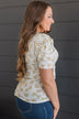 Give Your All Puff Sleeve Top- Off-White & Yellow