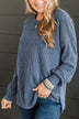 Pleased To Meet You Knit Top- Navy