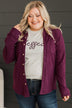 Waiting On You Knit Shirt Jacket- Plum