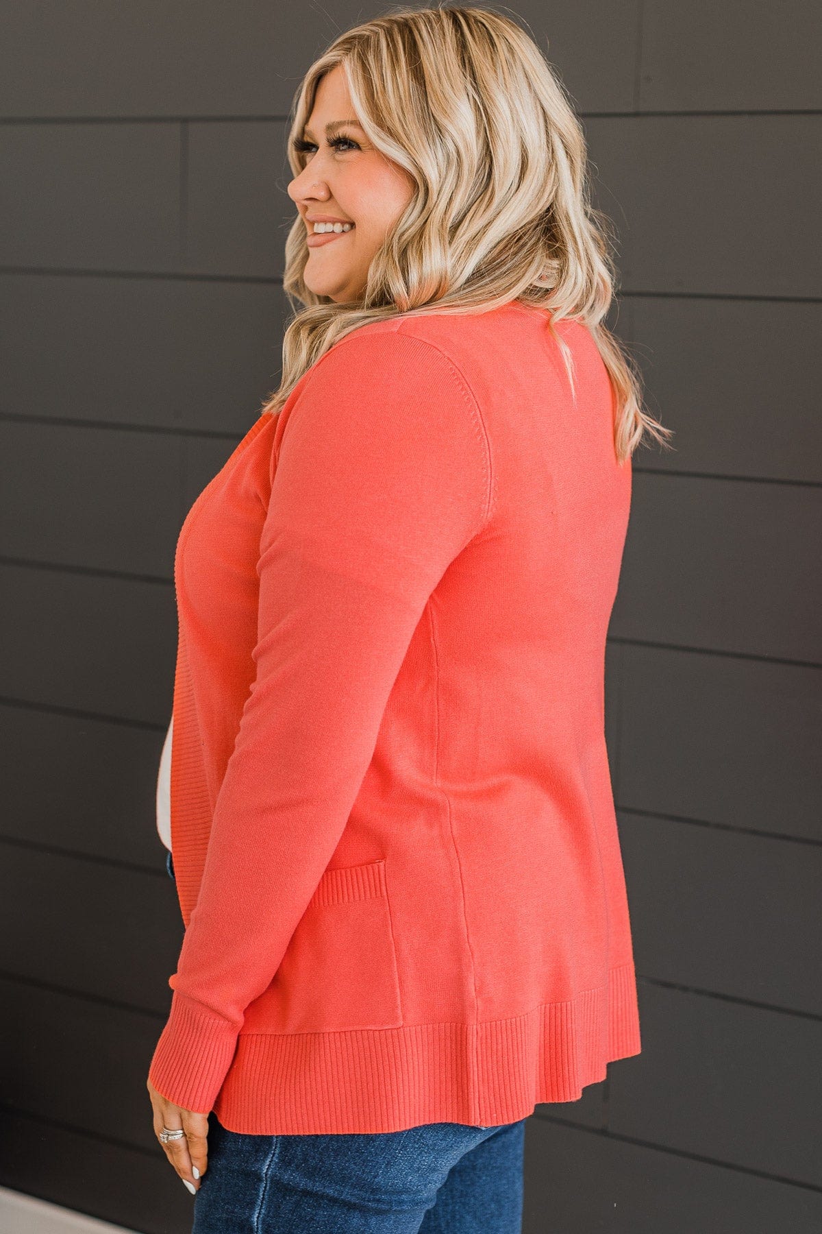 As Easy As Can Be Cardigan- Coral
