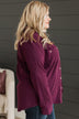 Waiting On You Knit Shirt Jacket- Plum