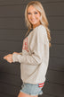 "USA" Crew Neck Pullover- Beige