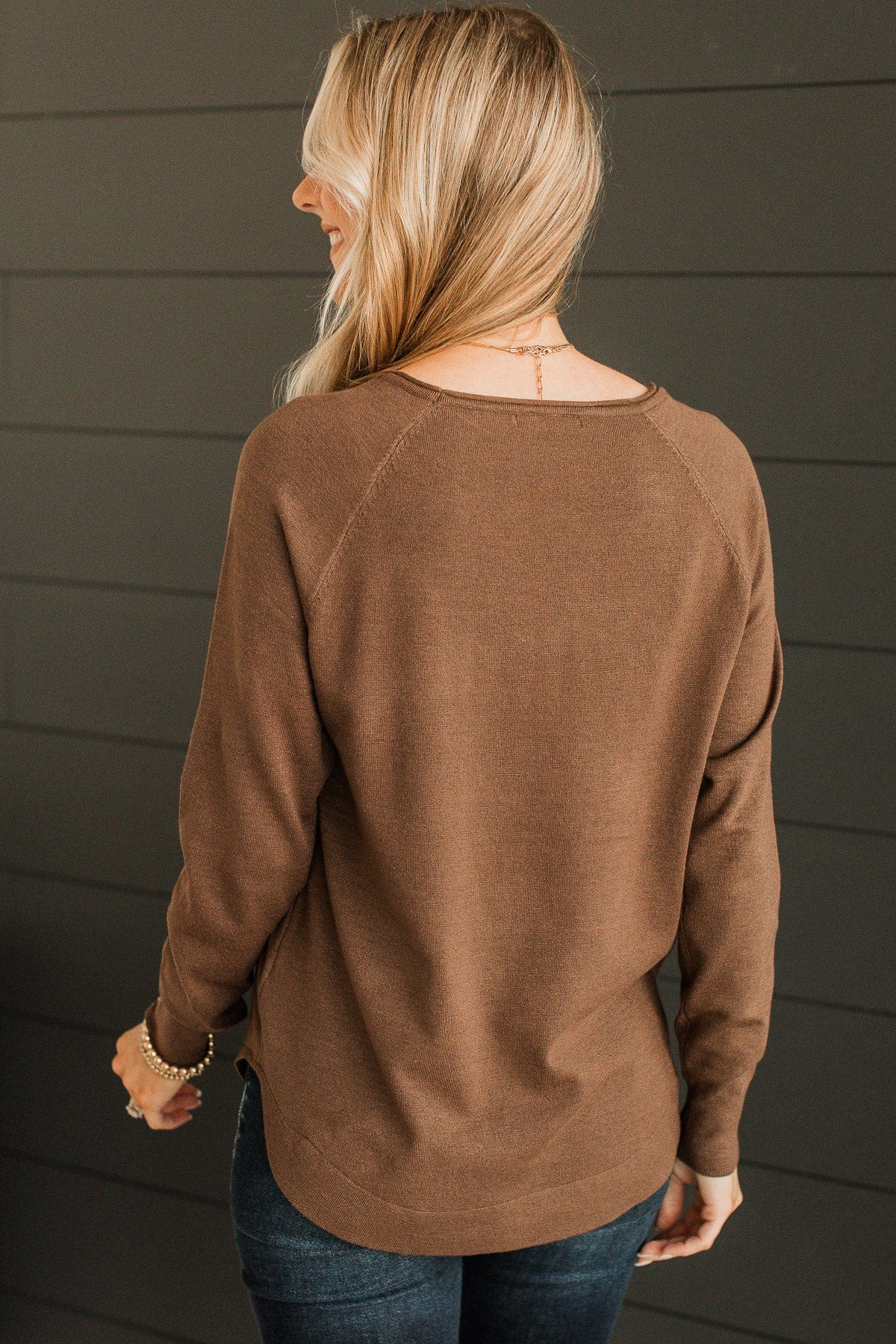 Butter Me Up Knit Sweater- Dark Brown
