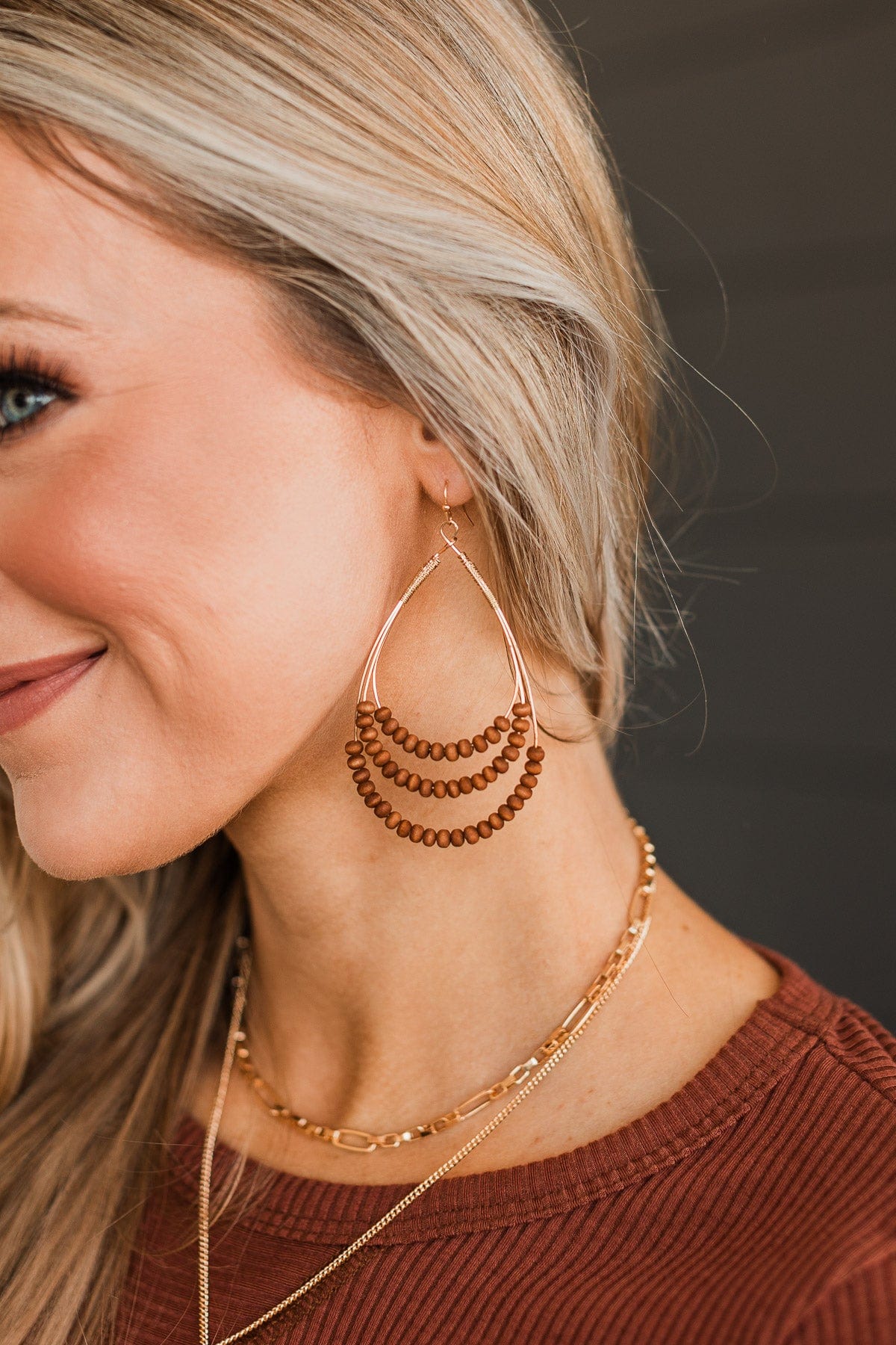 Going For Glamorous Teardrop Earrings- Gold