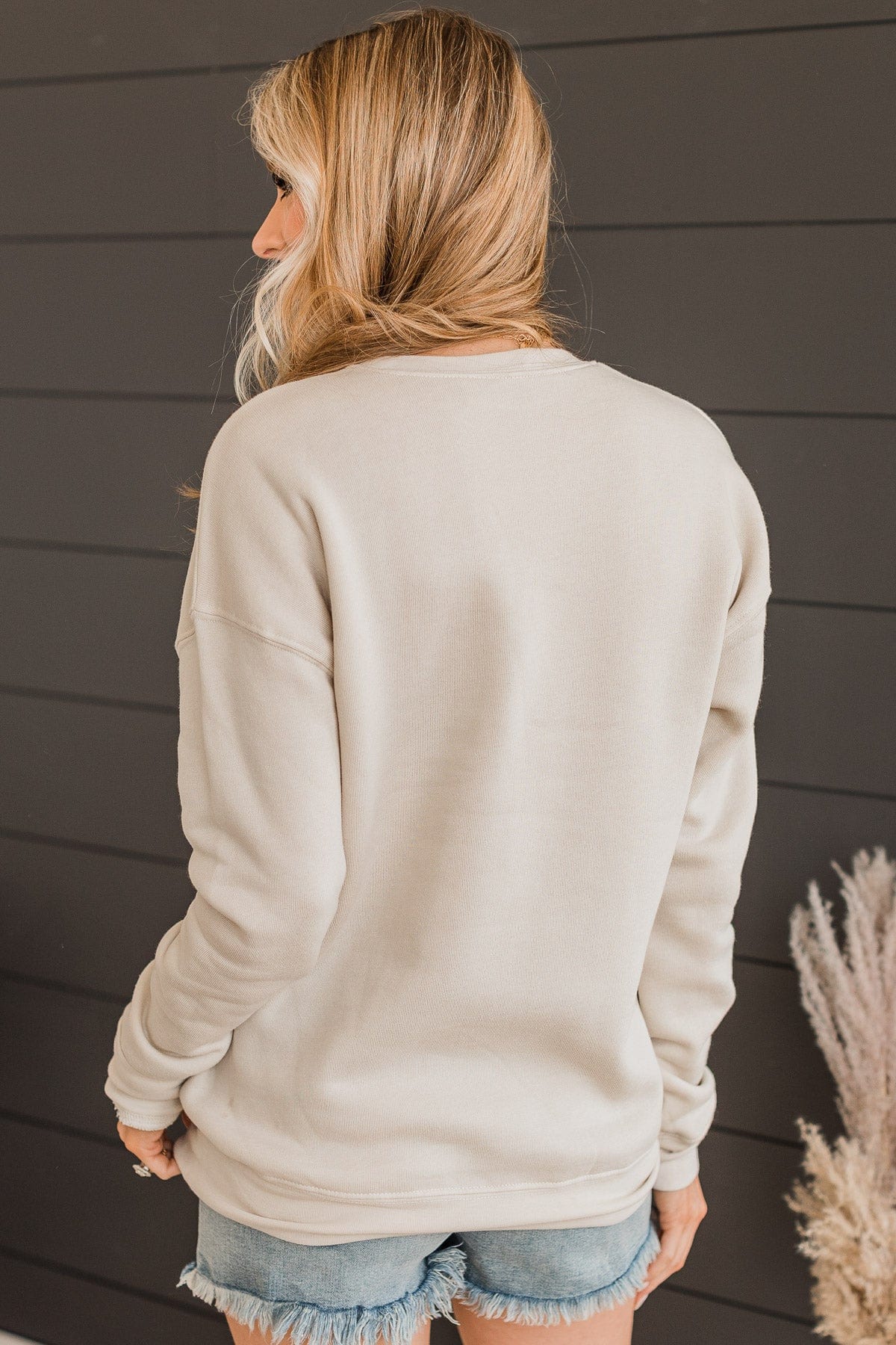 "USA" Crew Neck Pullover- Beige
