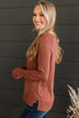 Whatever You Want Knit Sweater- Brick