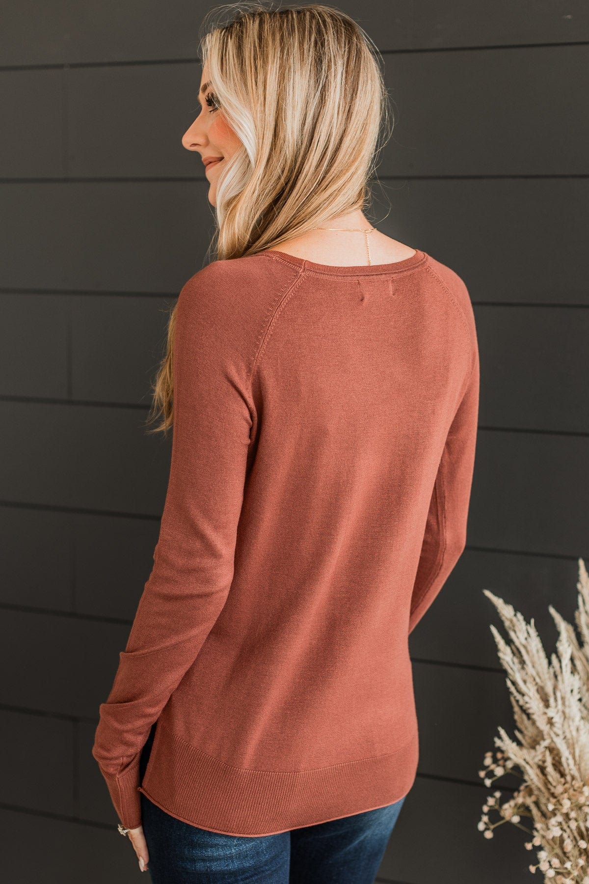 Whatever You Want Knit Sweater- Brick