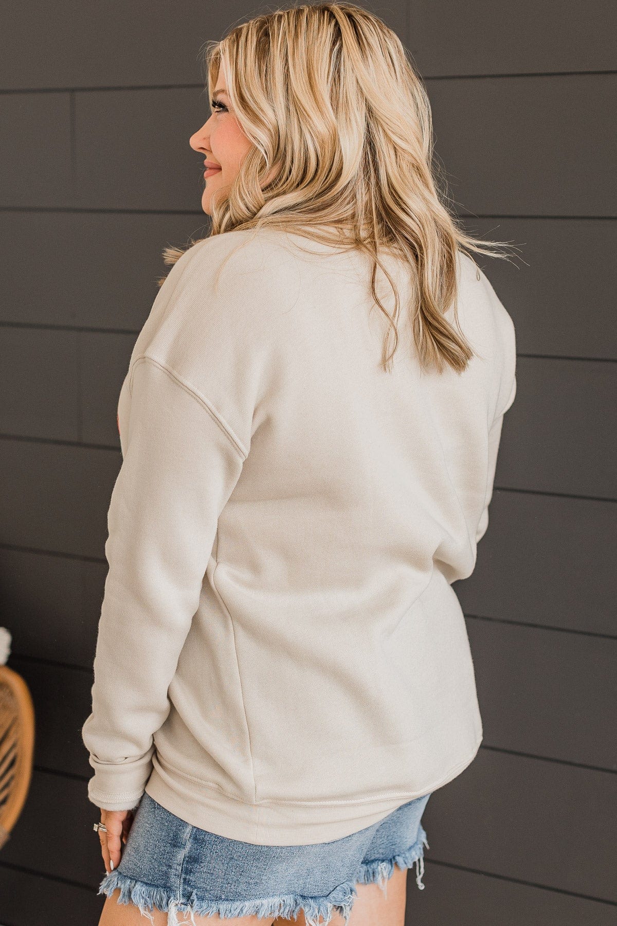 "USA" Crew Neck Pullover- Beige