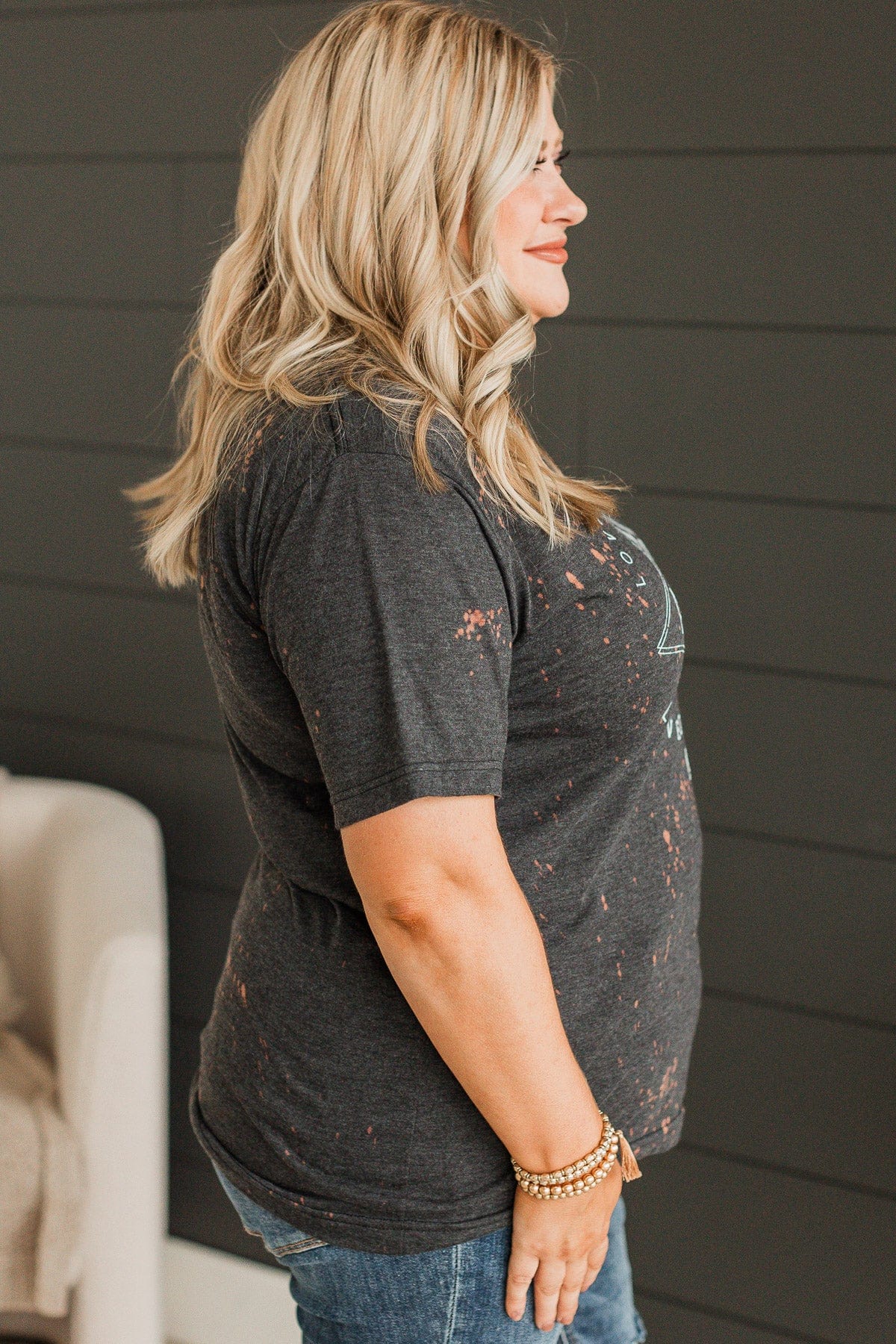 "Love One Another" Graphic Tee- Charcoal