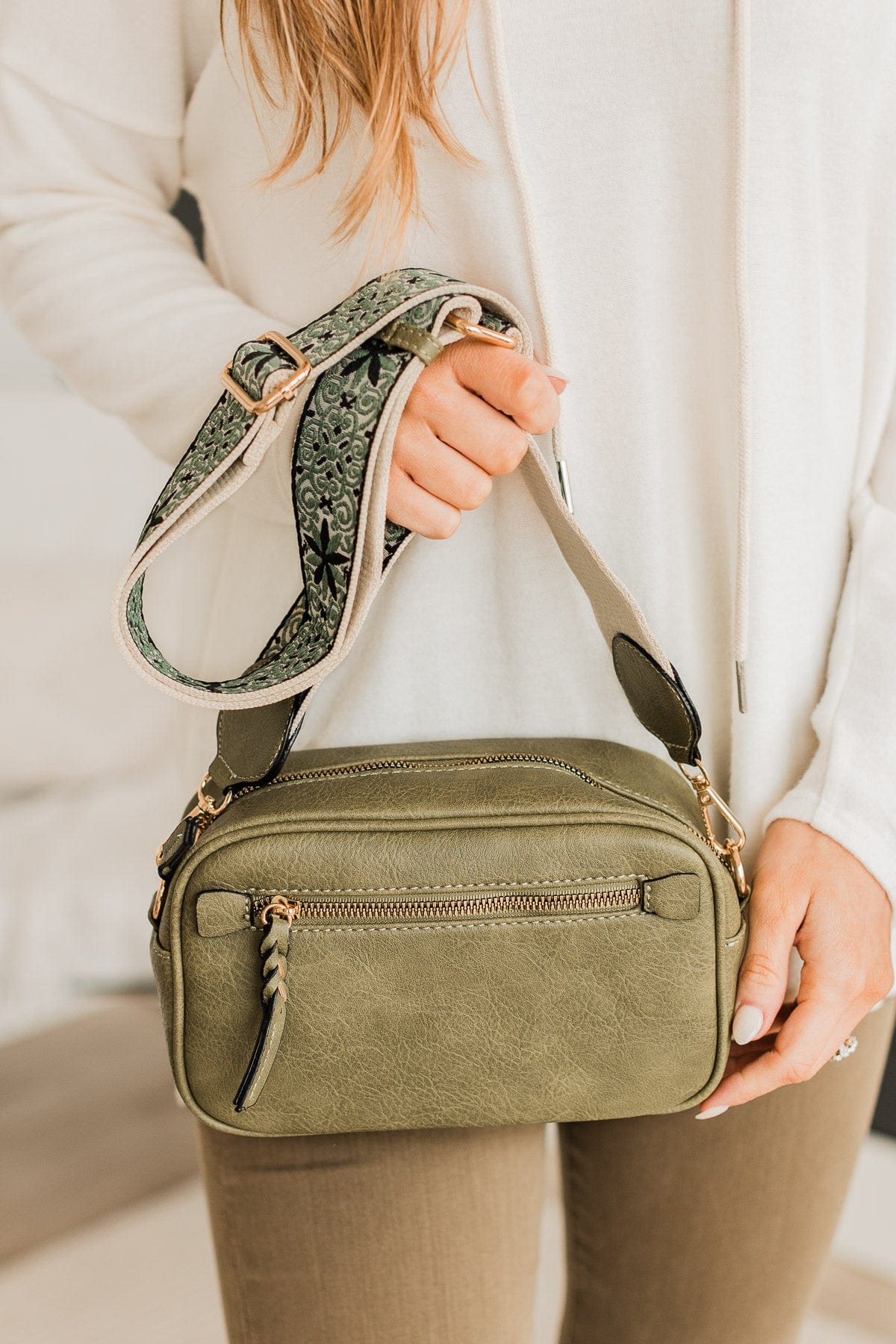 Thoughts Of You Crossbody Purse- Dark Sage