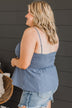 All The Appeal Babydoll Tank Top- Slate Blue