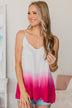 Better Be Bold Ombre Tank Top- Ivory & Hot Pink