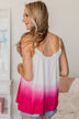 Better Be Bold Ombre Tank Top- Ivory & Hot Pink