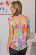 In These Moments Floral Ruffle Top- Multi-Color