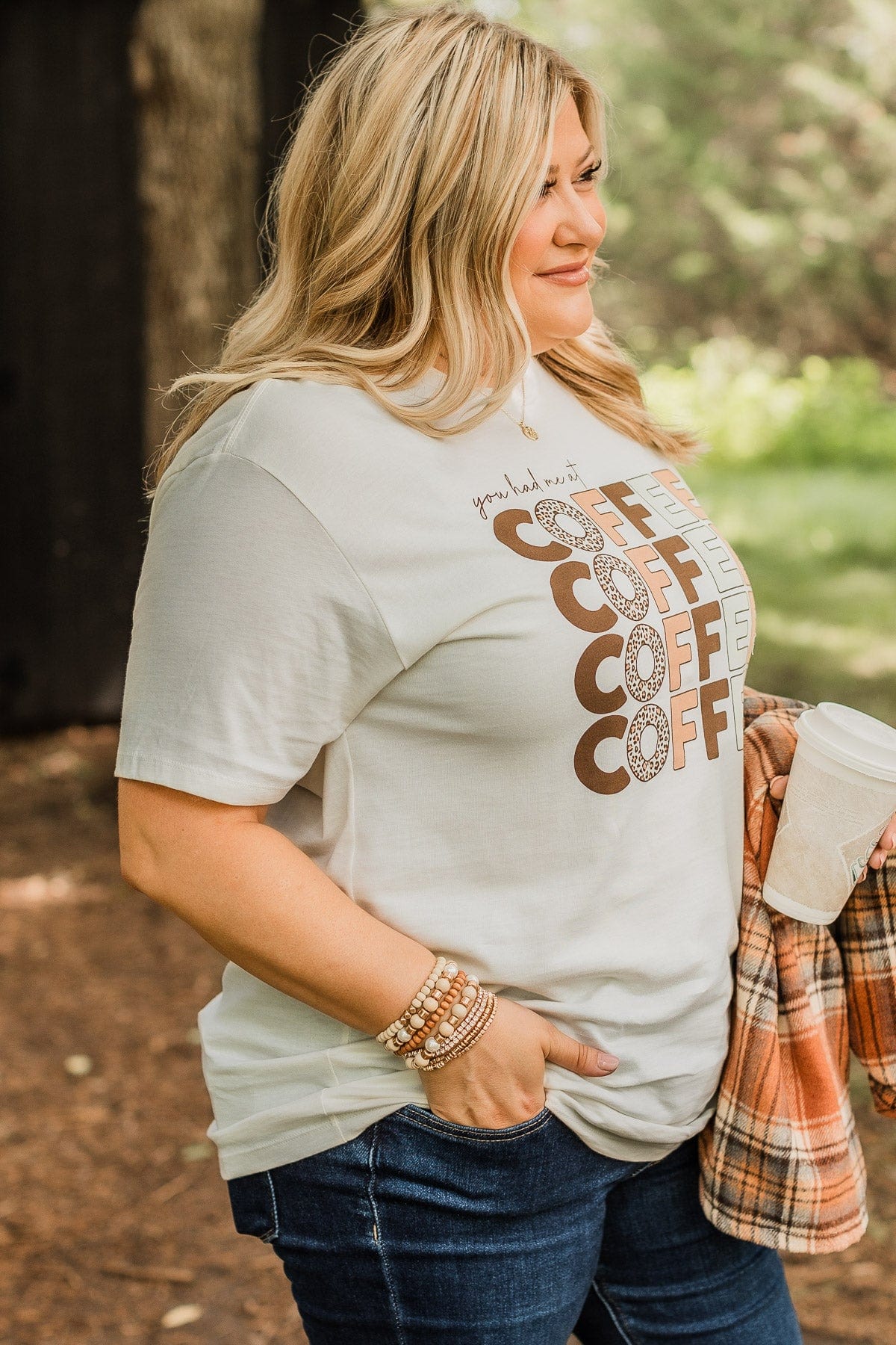 "You Had Me At Coffee" Graphic Tee- Ivory