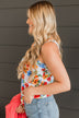 Together In Bliss Floral Tank Top- Ivory & Orange