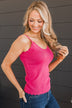 Pure Coincidence Knit Tank Top- Fuchsia