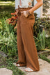 Well Suited Knit Paperbag Pants- Camel