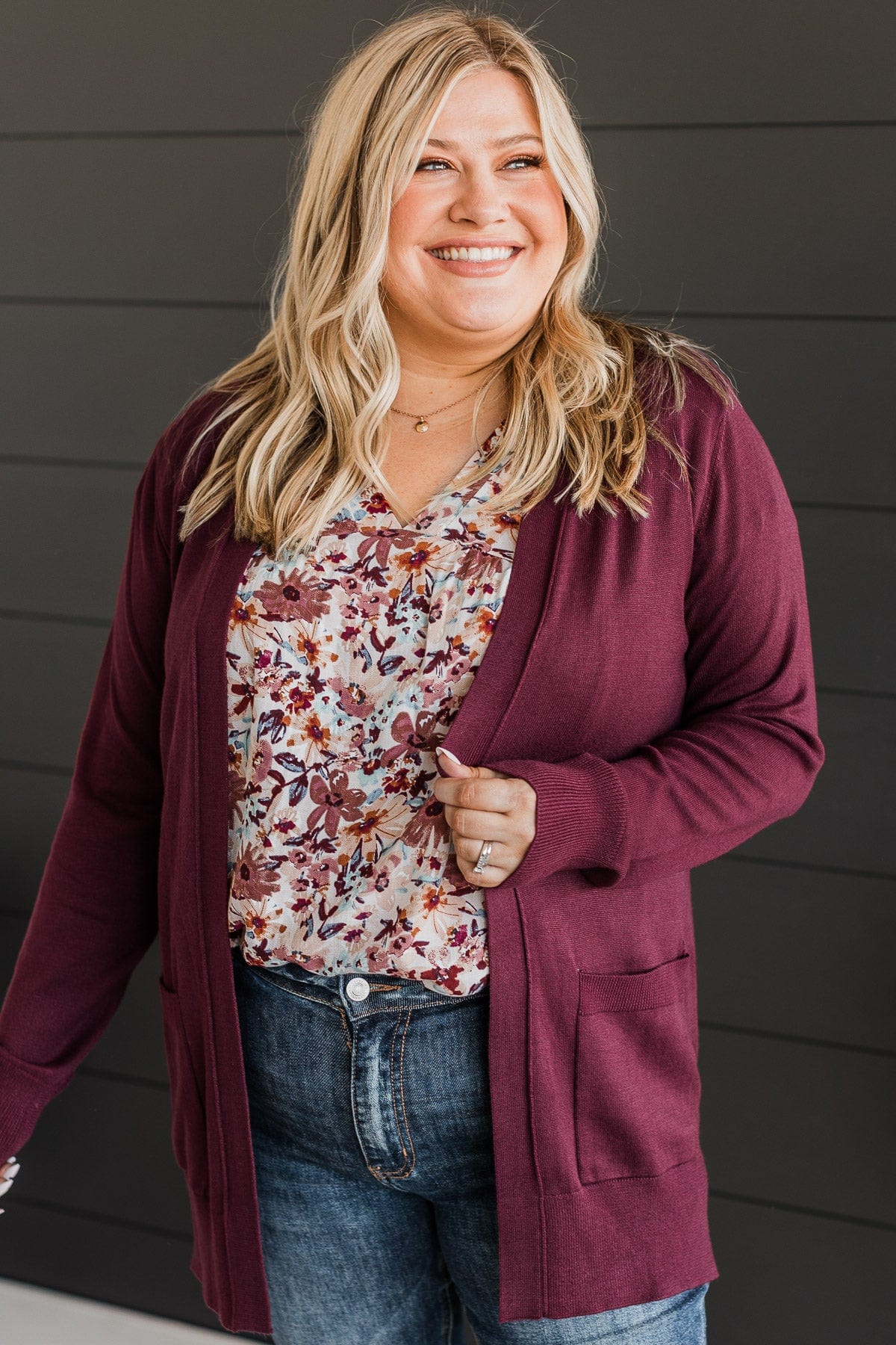 Can't Resist This Knit Cardigan- Wine