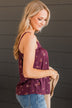Hopelessly Yours Floral Tank Top- Plum