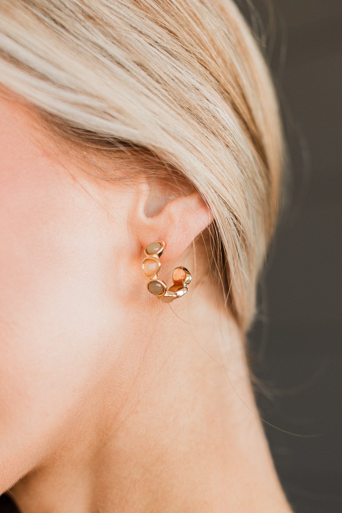 Sweet Moments C-Hoop Earrings- Gold