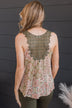 Learn To Love Floral Tank Top- Cream & Olive