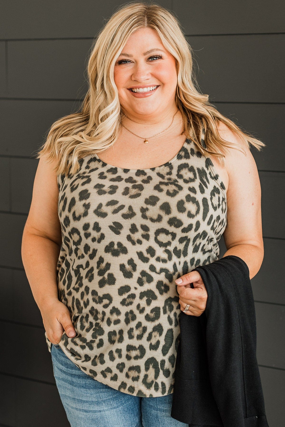 Free To Be Wild Tank Top- Taupe Leopard