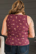 Friends For Life Floral Tank Top- Plum