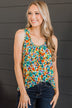 Flourishing Dreams Tank Top- Jade & Orange