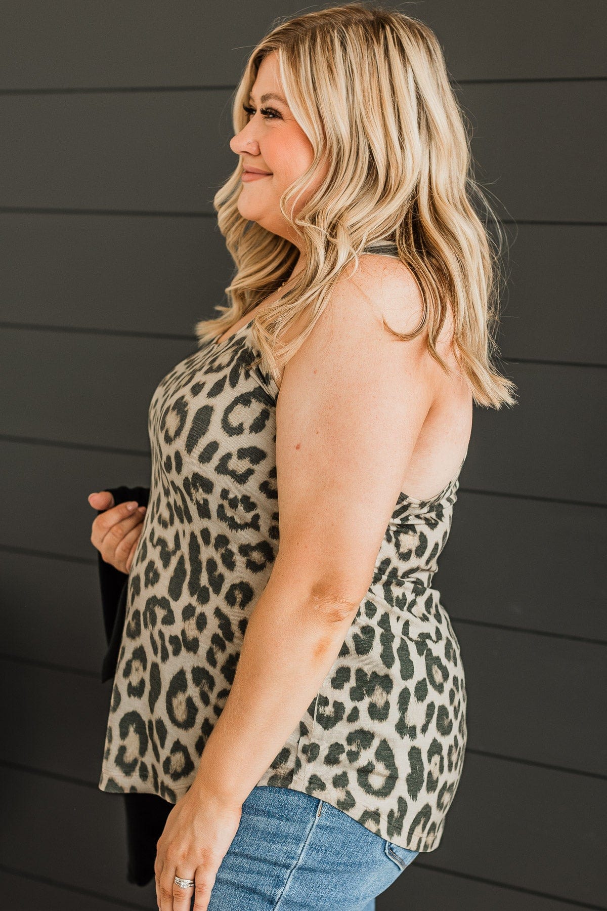 Free To Be Wild Tank Top- Taupe Leopard