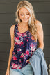 Might Be Magic Floral Tank Top- Navy