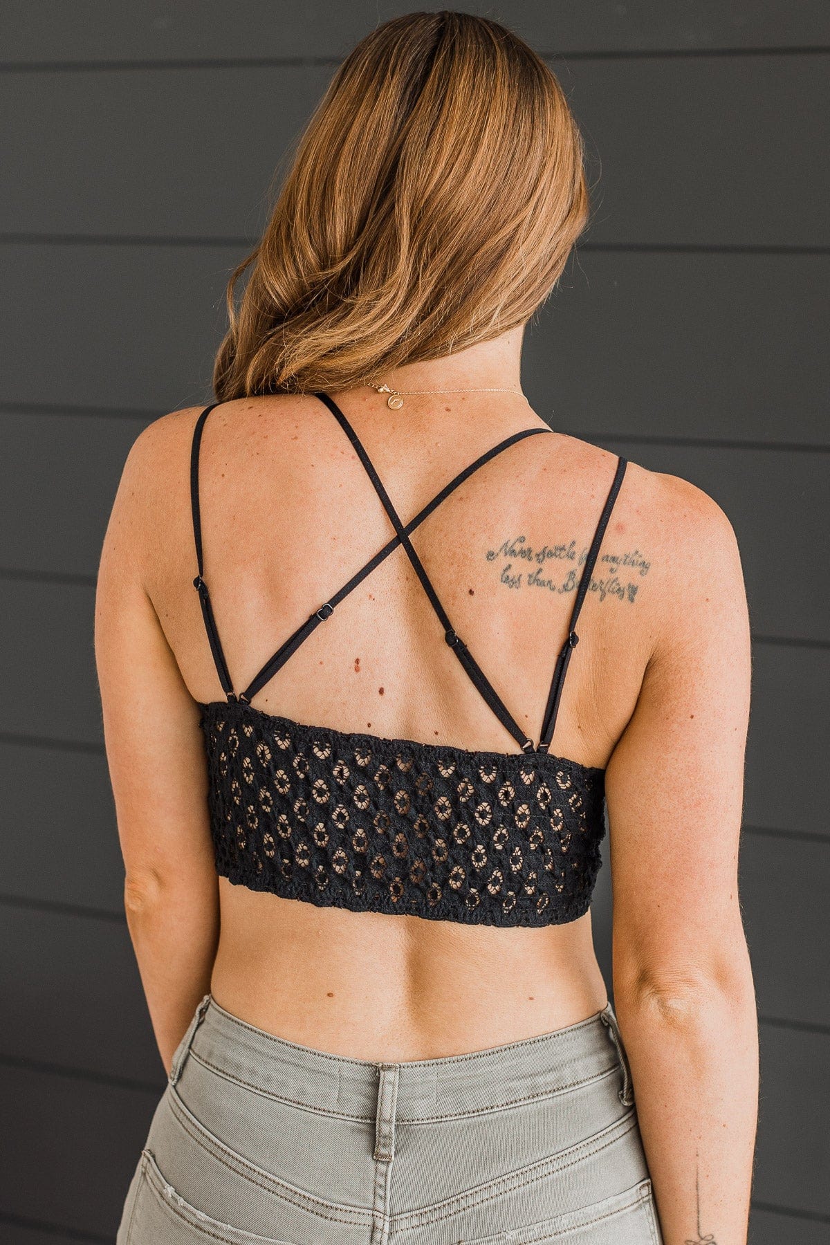 Impossible To Forget Lace Bralette- Black