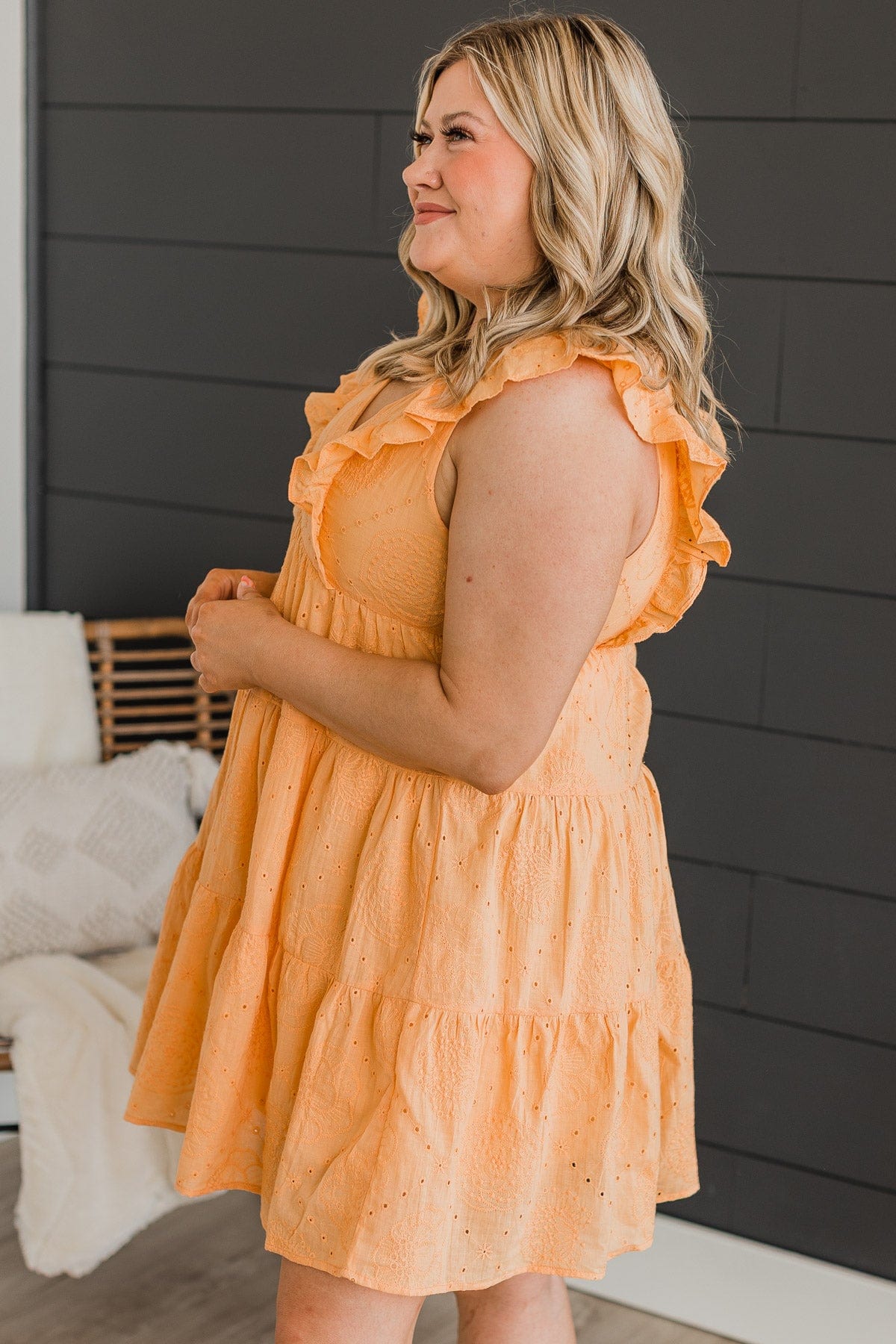 Greatest Feeling Tiered Dress- Sherbet