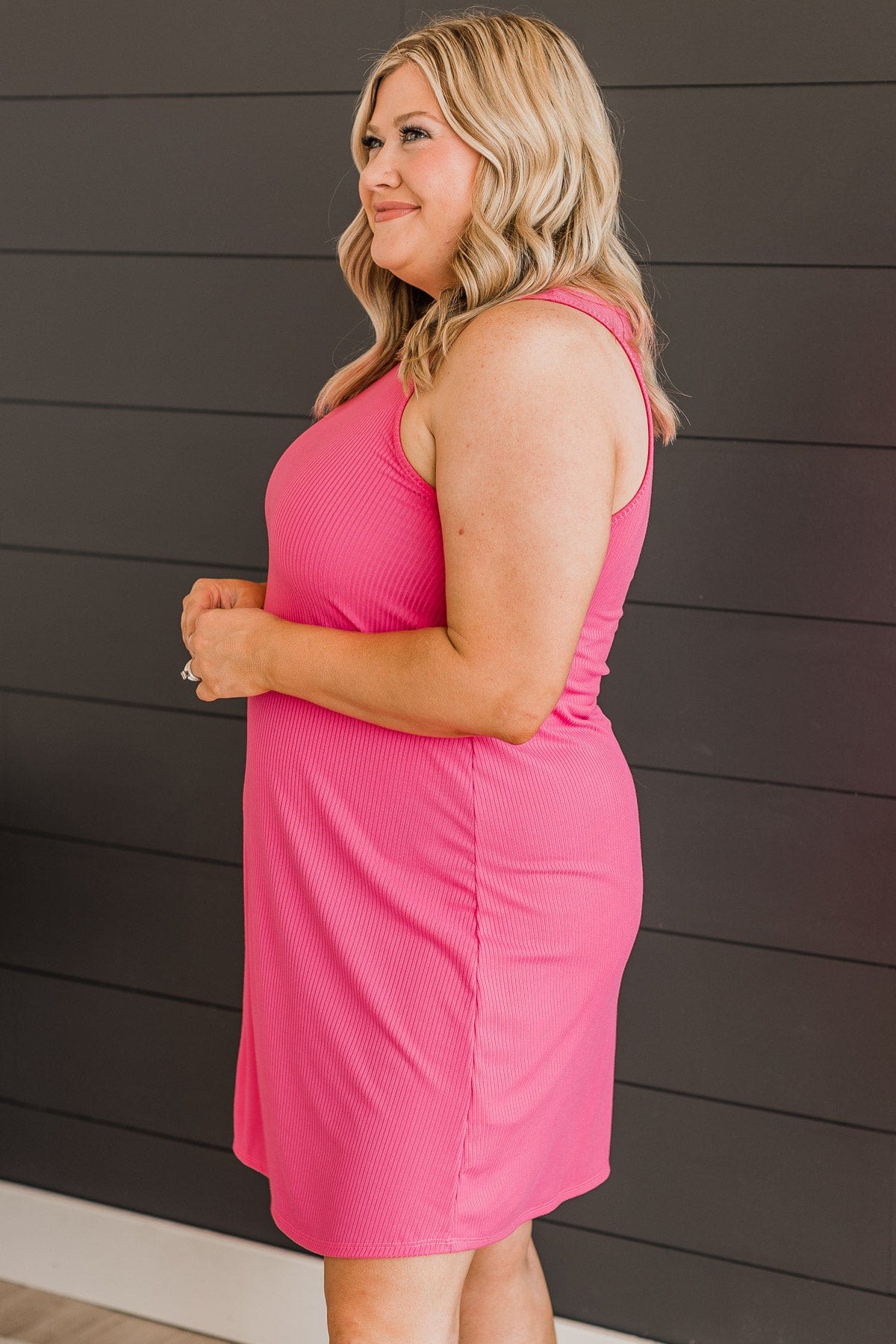 Sweeten The Day Knit Dress- Bright Pink