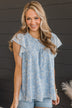 Sign Me Up Smocked Floral Blouse- Blue